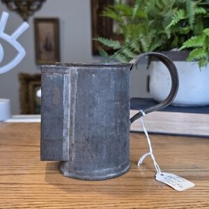 Antique Tin Army Shaving Mug Scuttle Primitive Military Grooming Collectible